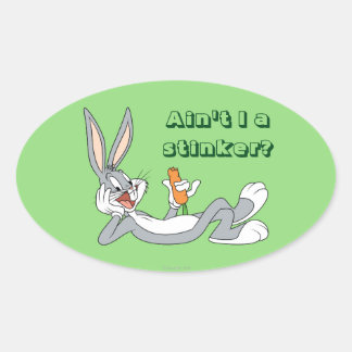 Adesivo Oval BUGS BUNNY™ Deitado Comendo Cenoura