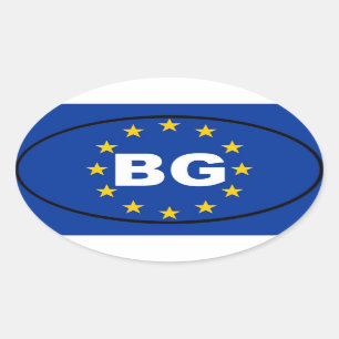 Adesivo Oval Bulgária - BG - União Europeia