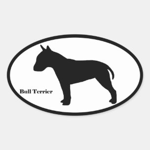Adesivo Oval Bull Terrier SIlhouette