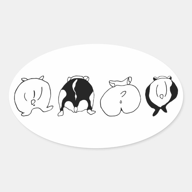 Adesivo Oval Bumbuns de hamster (Frente)
