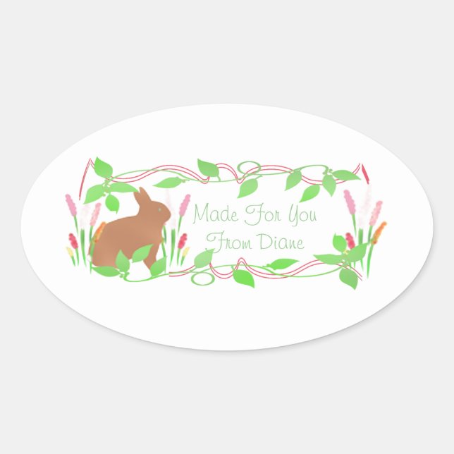 Adesivo Oval Bunny Stickers (Frente)