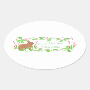 Adesivo Oval Bunny Stickers