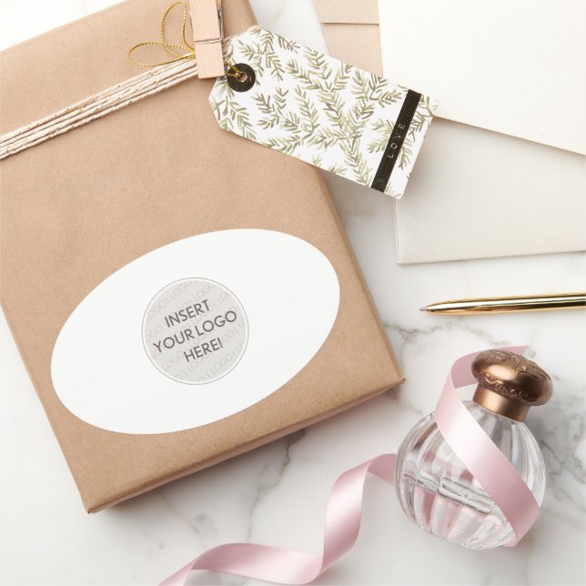 Adesivo Oval BUSINESS LOGO - simples embalagem moderna profissi (Presentear)