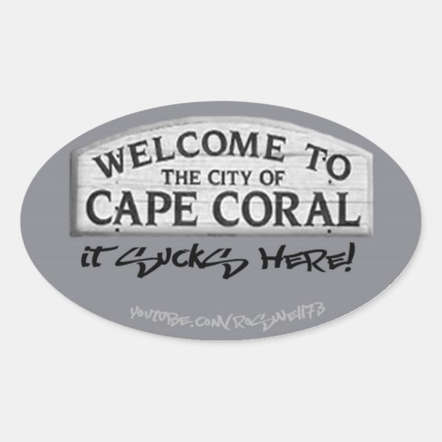 Adesivo Oval Cabo Coral Sucks Sticker (Frente)