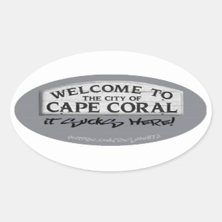 Adesivo Oval Cabo Coral Sucks Sticker