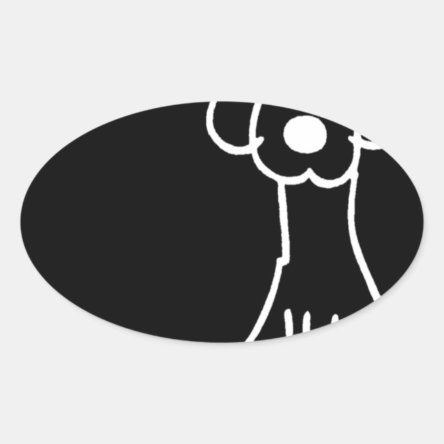 Adesivo Oval Cachorro de abstrato animal (Frente)