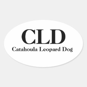 Adesivo Oval Cachorro-Leopardo-de-Catahoula