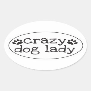 Adesivo Oval Cachorro Louco, Lady Sticker