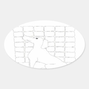 Adesivo Oval Cachorro Original Desenho Chinês Ano de 2018 Pau 5