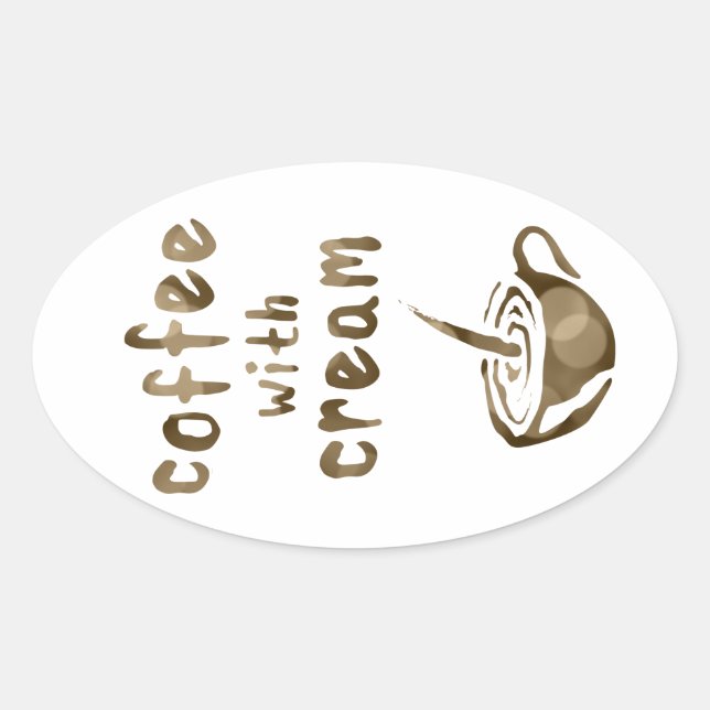 Adesivo Oval café com creme (Frente)
