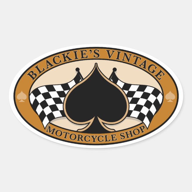 Adesivo Oval Cafe Racer / Motocicleta (Frente)