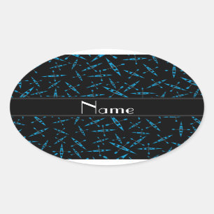Adesivo Oval Caiaque pretos conhecidos personalizados