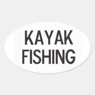 Adesivo Oval Caiaque que pesca o euro- decalque