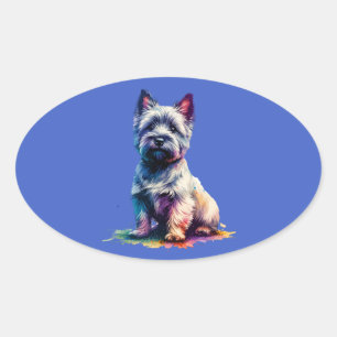 Adesivo Oval Cairn Terrier Dog