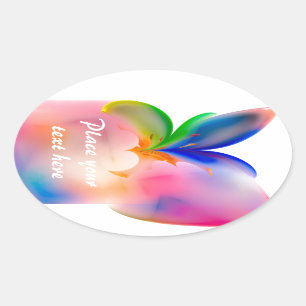 Adesivo Oval Caixa de presente grande do arco