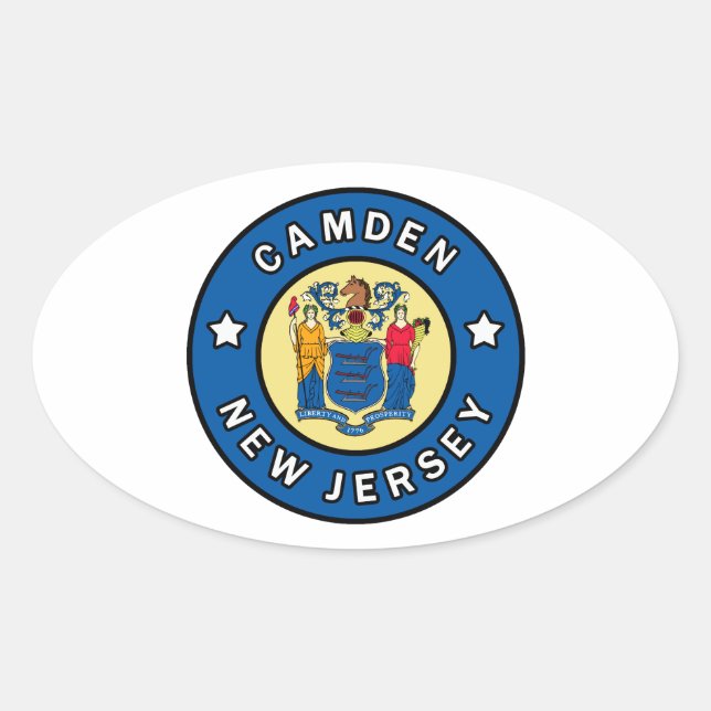 Adesivo Oval Camden New Jersey (Frente)