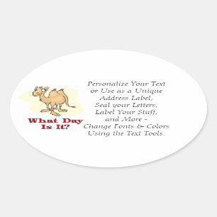 Adesivo Oval Camel - Que Dia É Esse?