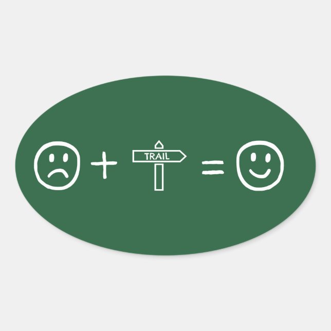 Adesivo Oval Caminhar te faz feliz (Frente)