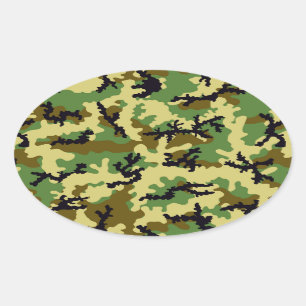 Adesivo Oval Camuflagem florestal