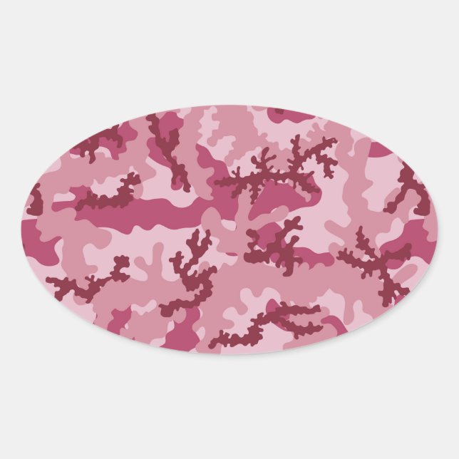 Adesivo Oval Camuflagem rosa (Frente)