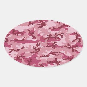 Adesivo Oval Camuflagem rosa