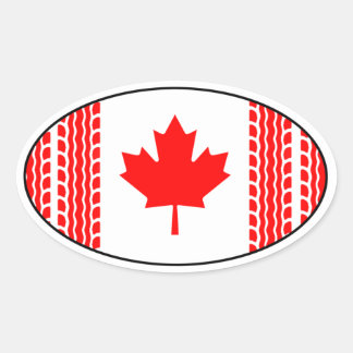Adesivo Oval Canadá Flag Maple Leaf Solidariedade Caminhante Ca