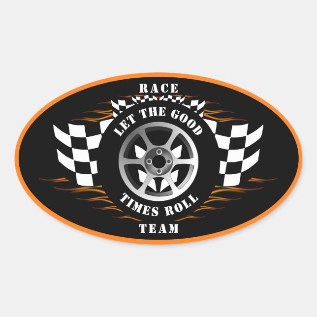Adesivo Oval Capacete de Corrida de Carros Esportivos Bandeira  (Frente)