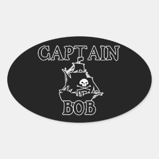 Adesivo Oval Capitão Bob (navio pirata)