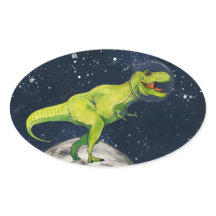 Capitão T-rex Sticker do Dinossauro Espacial