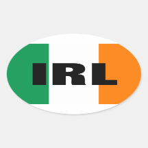 Carimbo de automóvel IRL Oval com bandeira irlande