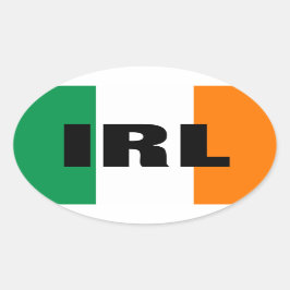 Adesivo Oval Carimbo de automóvel IRL Oval com bandeira irlande