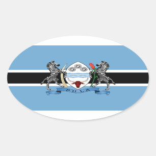 Adesivo Oval Casaco de Armas/ Bandeira do Botsuana