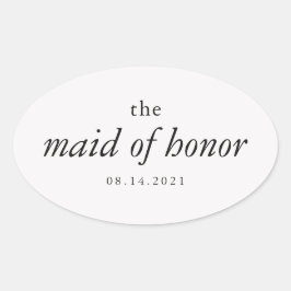 Adesivo Oval Casamento de Madrinha de casamento da Caligrafia M