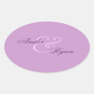 Adesivo Oval Casamento de Selagem de Envelope Roxo