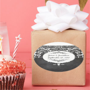 Adesivo Oval Casamentos de Tipografia em Painéis Alcalços