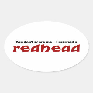 Adesivo Oval Casou um Redhead