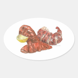 Adesivo Oval Cauda de lagosta