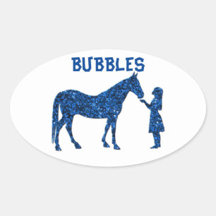 ADESIVO OVAL CAVALEIROS E GAROTAS PERSONALIZADOS.