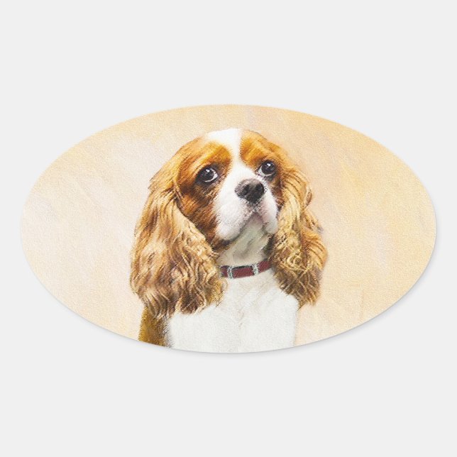 Adesivo Oval Cavalier King Charles Spaniel Original (Frente)