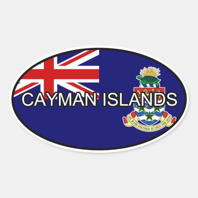 Adesivo Oval Cayman Islands Euro Sticker (Frente)