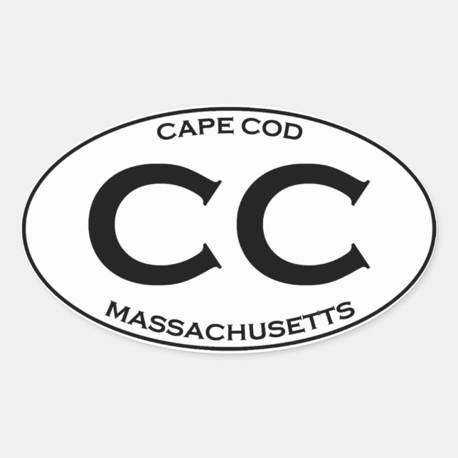 Adesivo Oval CC - Cape Cod Massachusetts (Frente)