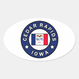Adesivo Oval Cedar Rapids Iowa