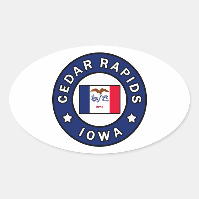 Adesivo Oval Cedar Rapids Iowa (Frente)