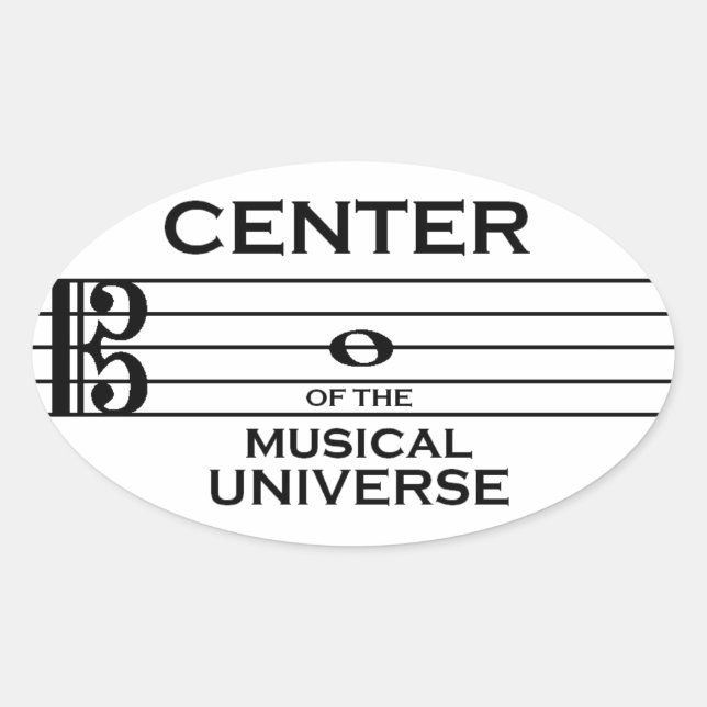 Adesivo Oval Centro do Universo Musical Alto Clef Design (Frente)