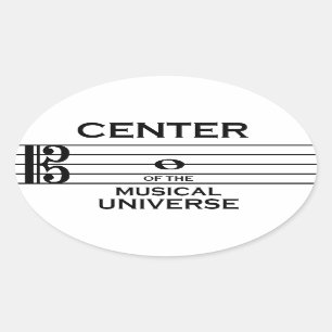 Adesivo Oval Centro do Universo Musical Alto Clef Design