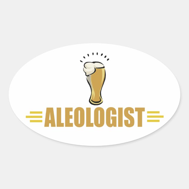 Adesivo Oval Cerveja Engraçada (Frente)