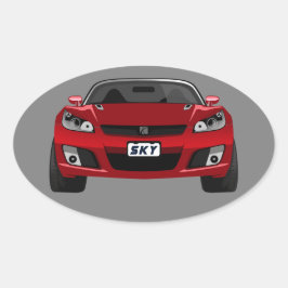 Adesivo Oval Céu Vermelho