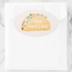 Adesivo Oval Chá de Noiva Taco 'Bout Love