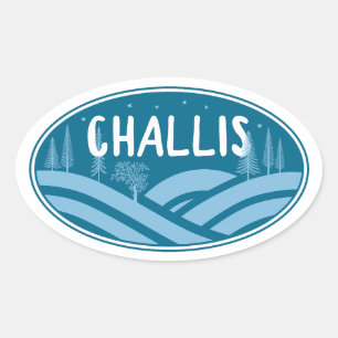 Adesivo Oval Challis Idaho ao Ar Livre