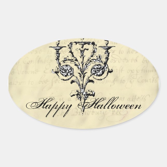 Adesivo Oval Chandelier Halloween (Frente)